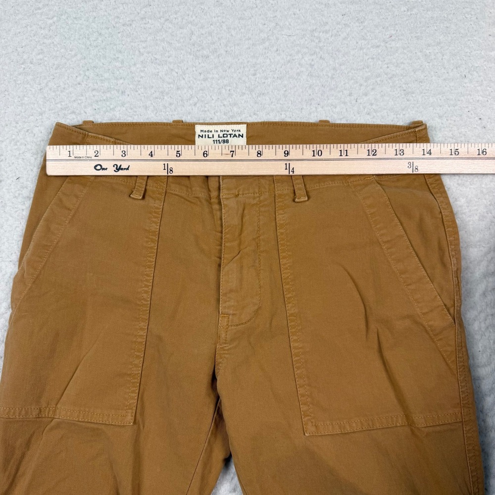 Nili Lotan French Military Pants Women 0 Brown Cargo Jogger Crop Gorpcore Zip - Picture 5 of 10